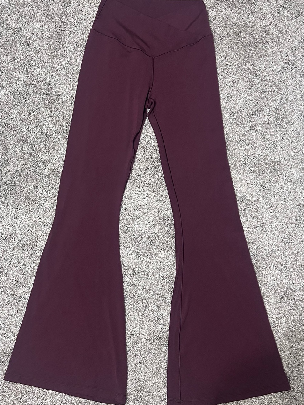 OFFLINE By Aerie Real Me High Waisted Crossover Flare Legging in Cool Berry